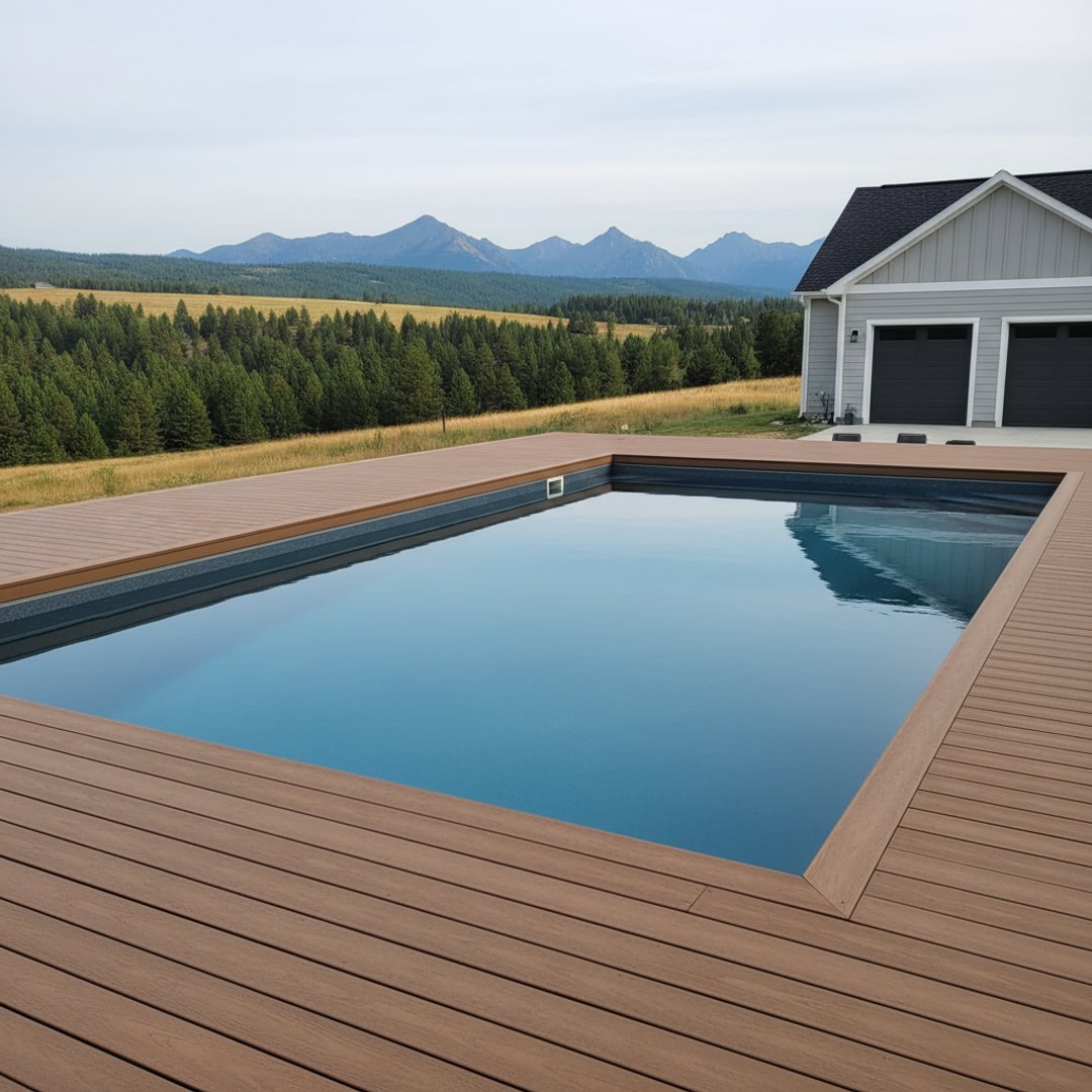 Composite Decking Installation completed by Mighty Deck Solutions in Anaconda, MT