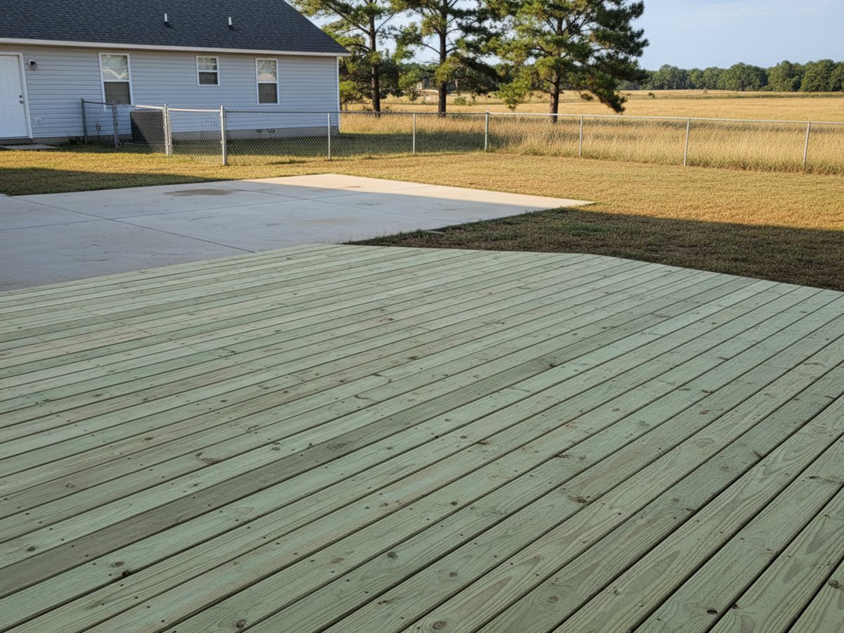 Mighty Deck Solutions crew at work on a home in Deer Lodge, MT